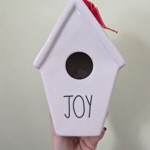 Rae Dunn White Holiday Birdhouse with Joy Text